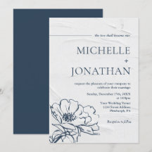 Moderne Gray Blue Einfache Rose Christliche Hochze