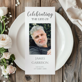 Moderne Gray-Feier zum Life Memorial Program Werbekarte