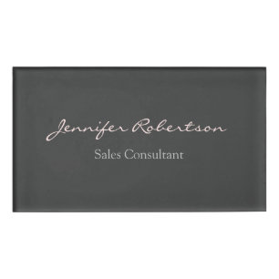 Moderne Gray Misty Rose Schlicht einzigartig Namenschild