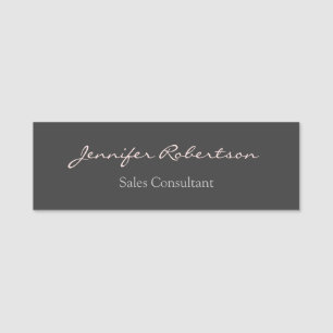 Moderne Gray Misty Rose Schlicht einzigartig Namensschild