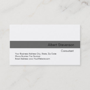 Moderne Gray Strip White Consultant Business Card Visitenkarte