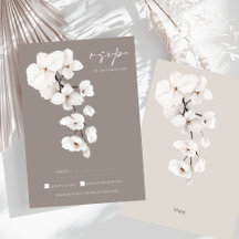 Moderne Gray White Orchid Elegante Hochzeit