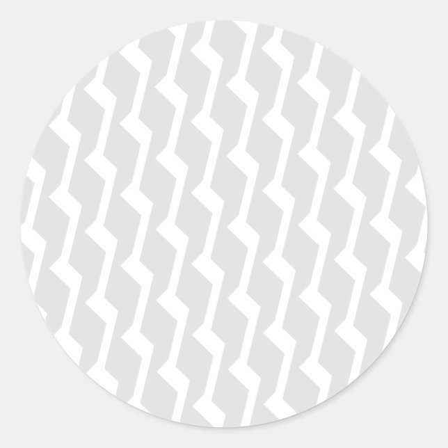 Moderne Gray Zigzag Round Stickers (Vorderseite)