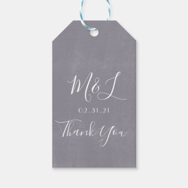 Moderne Graystone Granite Wash Gray Wedding Geschenkanhänger (Vorderseite)