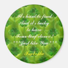 Moderne Green Clover 4 Lists Magnet