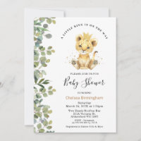 Moderne Green Foliag Baby Lion Babydusche