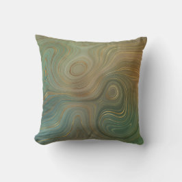 Moderne Green Gold Abstrakte Wirbel Kissen