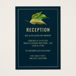 Moderne Green Gold Blätter Hochzeitskarte
