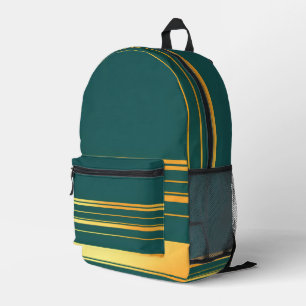 Moderne Green Gold Luxus Linen Texture Collection Bedruckter Rucksack