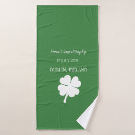 Moderne Green Irish Vierblättriges Kleeblatt Gastg Badehandtuch
