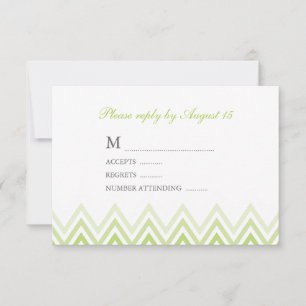 Moderne Green Ombre Chevrons Response Cards RSVP Karte