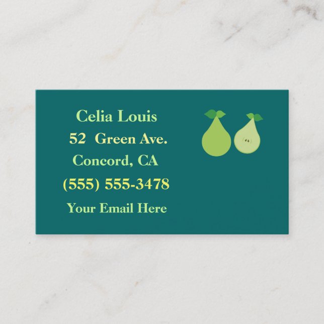 Moderne Green Peer Business Cards Visitenkarte (Vorderseite)
