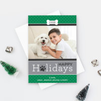 Moderne Green Puppy Dog Theme Happy Holidays