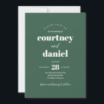 Moderne Green Trendy Mix Match Wedding Einladung<br><div class="desc">Moderne Green Trendy Mix Match Wedding Einladung mit modernen,  fett-modernen Paarungen.</div>