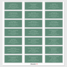 Moderne Green Wedding Guest Address Labels