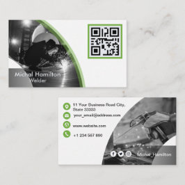Moderne Green Welder Business Card Visitenkarte