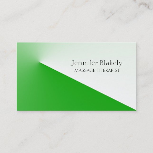 Moderne Green White Applaus-Visitenkarte Terminkarte (Vorderseite)
