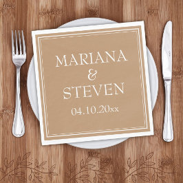 Moderne Grenzübergänge Minimalistisch Tan Beige Na Serviette