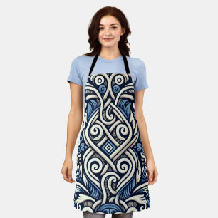 Moderne griechisch-blaue Muster Schürze