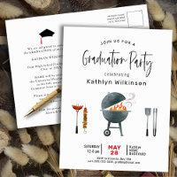 Moderne GRILLEN Abschluss Party Einladung