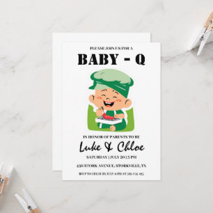 Moderne Grillen Baby Dusche Einladungen