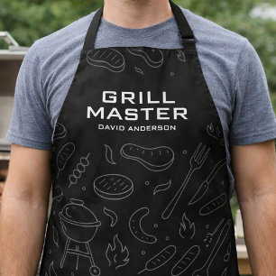 Moderne Grillmeister-Typografie mit minimalem BBQ Schürze