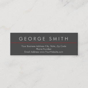 Moderne Gris Rouge Simple Carte de visite simple