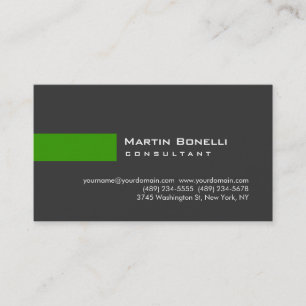 Moderne Gris Vert Simple Consultant Carte de visit