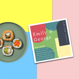 Moderne Groovy Abstrakte Fun Facts Wedding Serviette