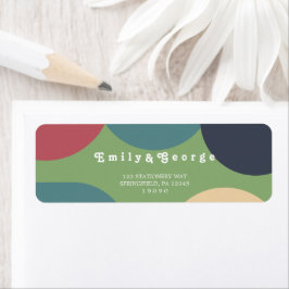 Moderne Groovy farbenfrohe Retro Rücksendeadresse