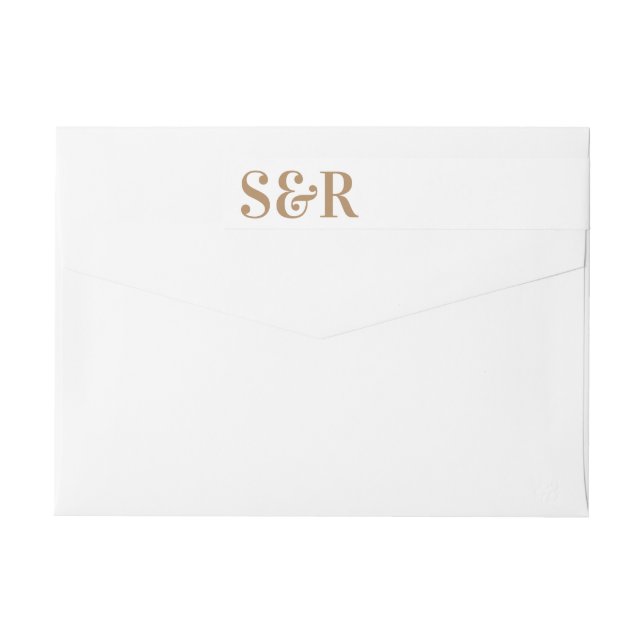 Moderne große Monogramm fett einfache Hochzeit (Rückseite)