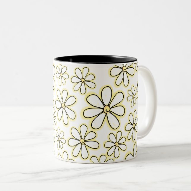Moderne, große weiße und gelbe Kreide Zweifarbige Tasse (VorderseiteRechts)
