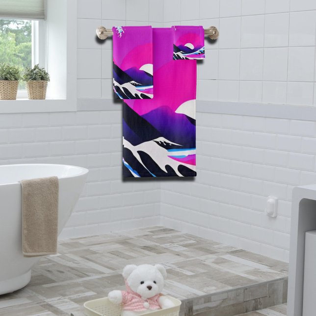 moderne große Welle Badhandtuch Set (Von Creator hochgeladen)
