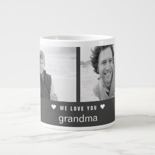 Moderne Großeltern tagsüber Schwarz-Weiß-Foto Jumbo-Tasse