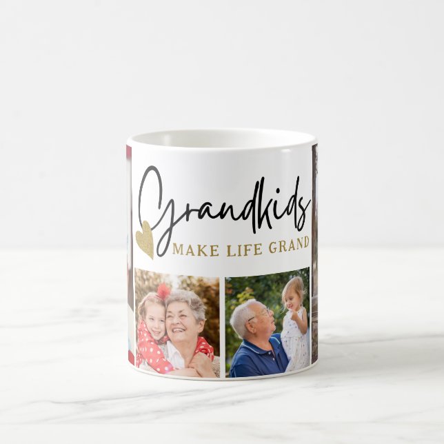 Moderne Großkinder machen Life Grand 4 Foto Collag Kaffeetasse (Mittel)
