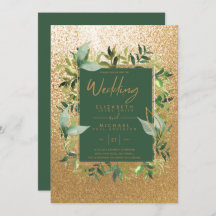 Moderne grün goldene Hochzeitsfeiern