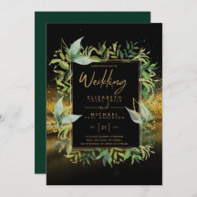 Moderne grün goldene Hochzeitsfeiern