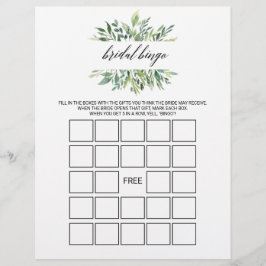 Moderne Grünanlage Bridal Bingo, Brautparty Game