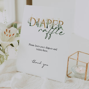 Moderne Grünanlage und Gold Baby Dusche Windelwann Sockelschild