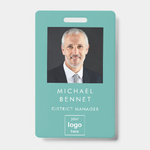 Moderne grundlegende grüne Unternehmens-Foto-ID Ausweis