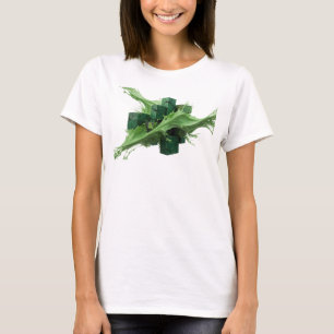 Moderne Grüne Abstrakte Würfel Grafikdesign T-Shirt