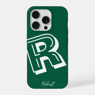 Moderne grüne Anfangsbuchstabe-minimale Case-Mate- iPhone 15 Pro Hülle