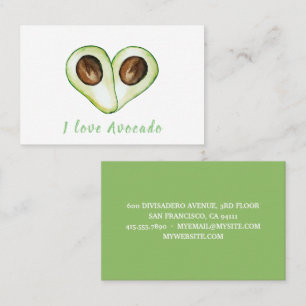Moderne grüne Avocado-Ich-liebe-Avocado-Zitat Visitenkarte