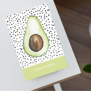 Moderne grüne Avocado personalisierter Name Post-it Klebezettel