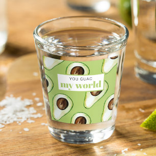 Moderne grüne Avocado-Spaß-Zitat Schnapsglas