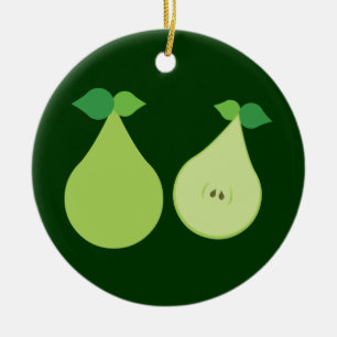 Moderne grüne Birne Keramik Ornament