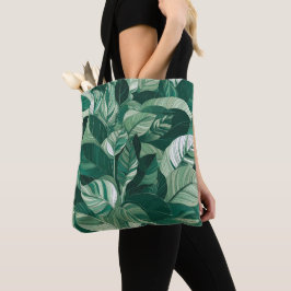 Moderne grüne Blätter Muster Tasche
