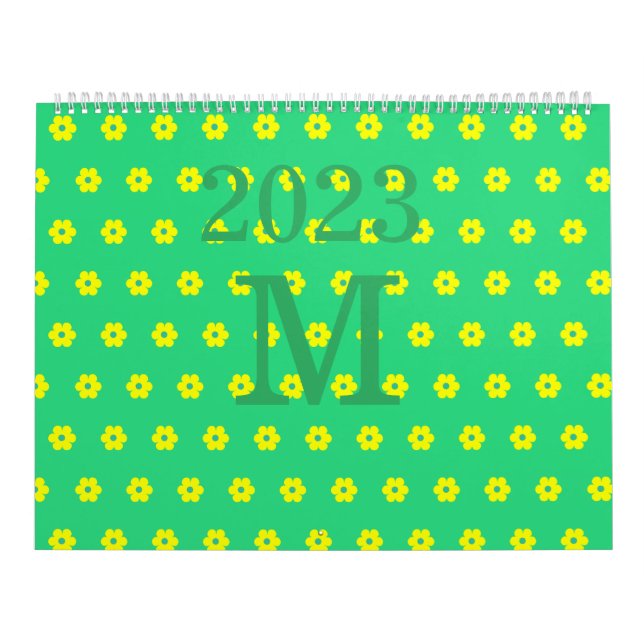 Moderne grüne Blume Kalender (Titelbild)