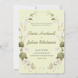 Moderne grüne botanische Hochzeitseinladung Einladung