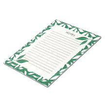 Moderne grüne botanische Notizblock